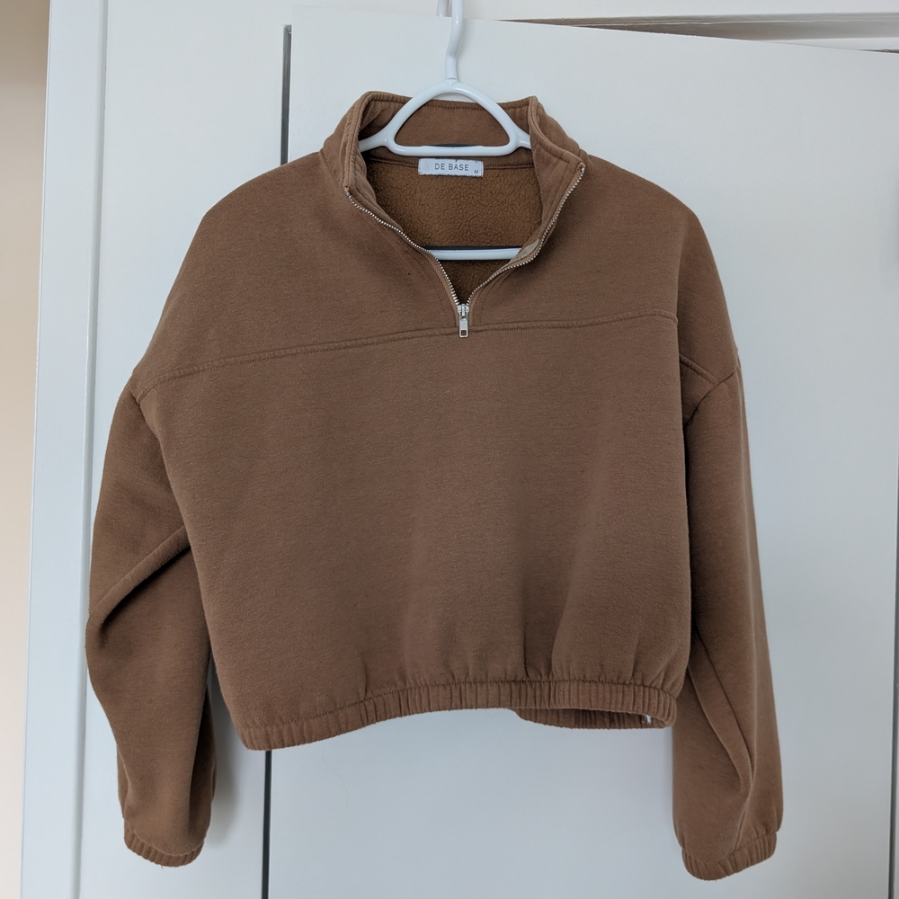 Brown Quarter-Zip Pullover
